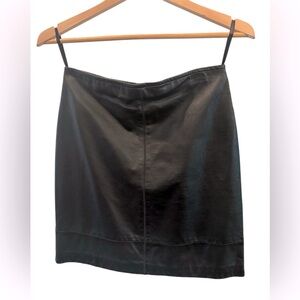 Old Navy Genuine Leather Black Mini Skirt EUC Vintage